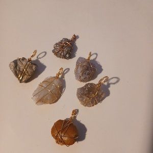 6 PC Lot of Gemstone Pendants